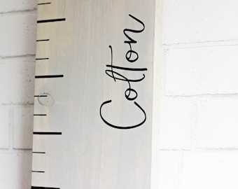 Personalized Growth Chart Ruler in Signature Font, Custom Personalization Height Chart, Oversized Ruler to measure kids