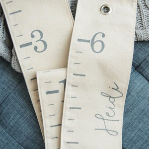 Fabric Canvas Growth Chart Ruler in Natural Color, Height Marker for Children image 10