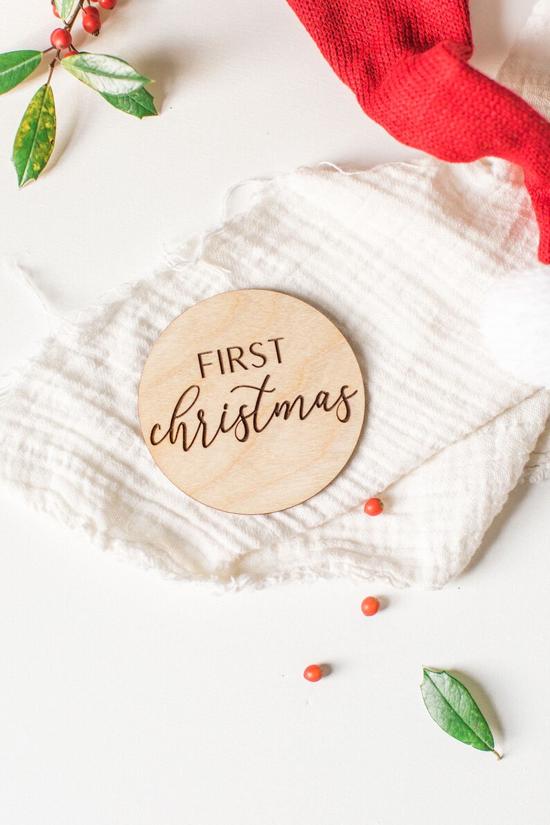 Baby's first holiday, wooden milestone markers, my first holiday discs, baby first holiday milestone, baby photo prop, baby milestone signs image 5