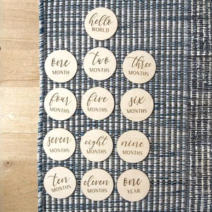 Engraved Baltic Birch Baby Milestone Markers: Newborn Photo Props