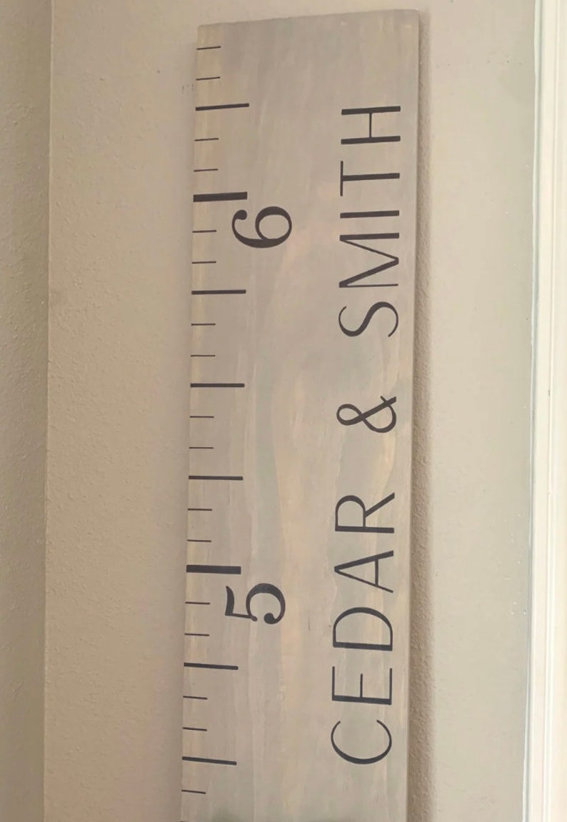 Personalized Wooden Growth Chart Ruler to measure heights, Custom Height Chart for Kids, first birthday gift Modern