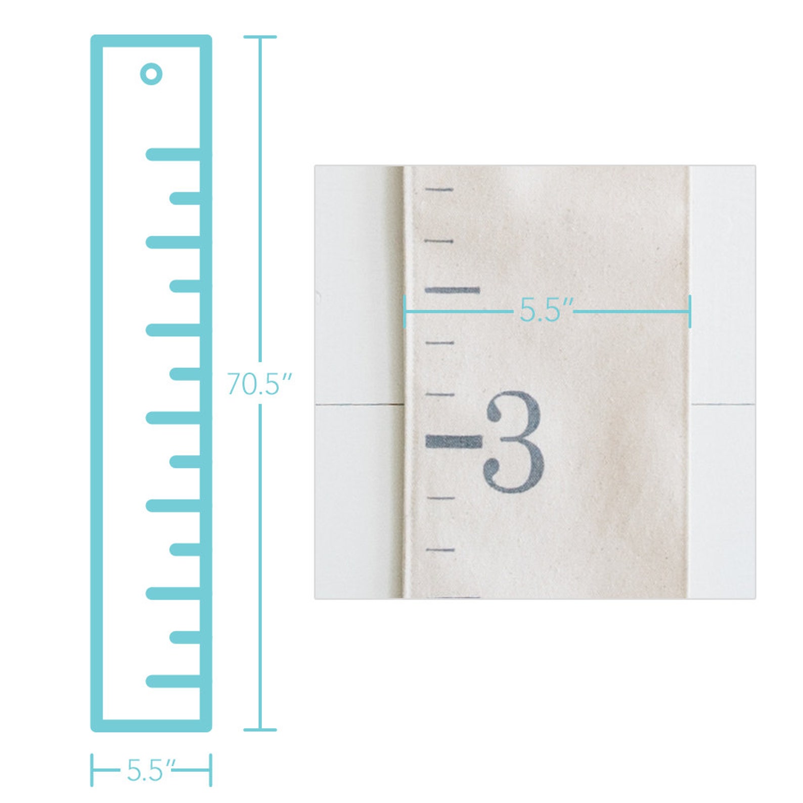 Fabric Canvas Growth Chart Ruler in Natural Color Sustainable | Etsy