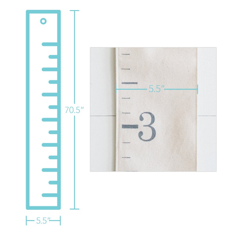 Fabric Canvas Growth Chart Ruler in Natural Color, Height Marker for Children image 5