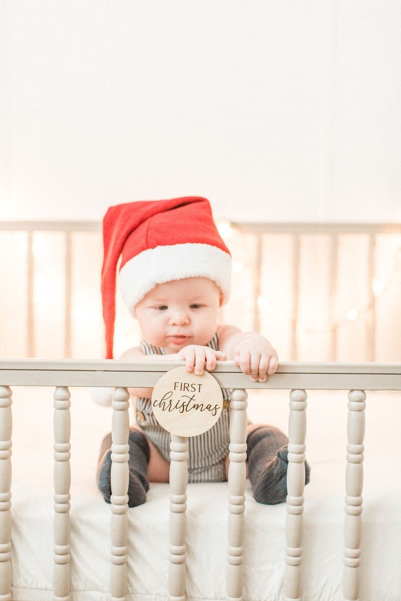 Baby's first holiday, wooden milestone markers, my first holiday discs, baby first holiday milestone, baby photo prop, baby milestone signs image 6