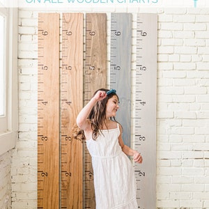 Personalized Wooden Growth Chart Ruler to measure heights, Custom Height Chart for Kids, first birthday gift image 3