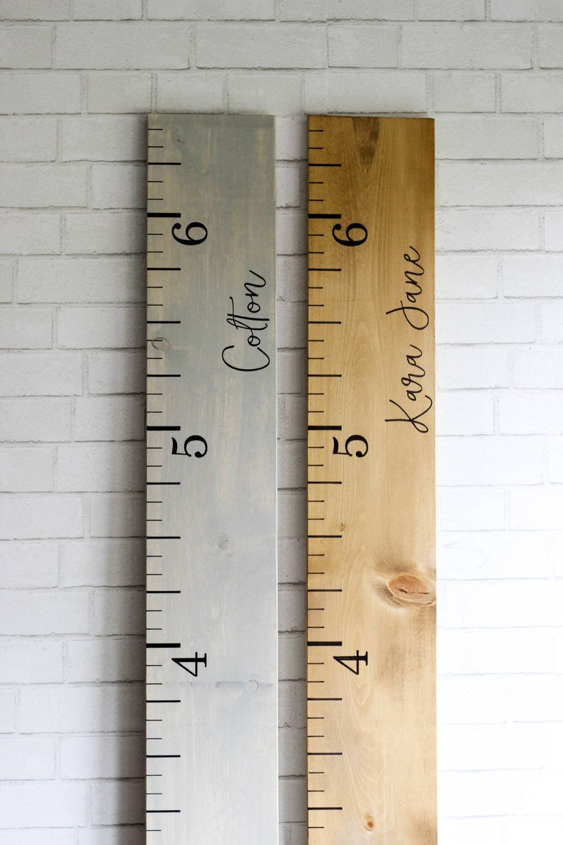 Personalized Wooden Growth Chart Ruler to measure heights, Custom Height Chart for Kids, first birthday gift Signature