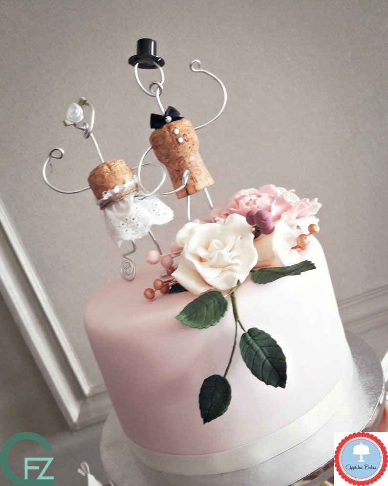 Rustic CHAMPAGNE CORK Wedding Cake Toppers Winery Wedding Etsy