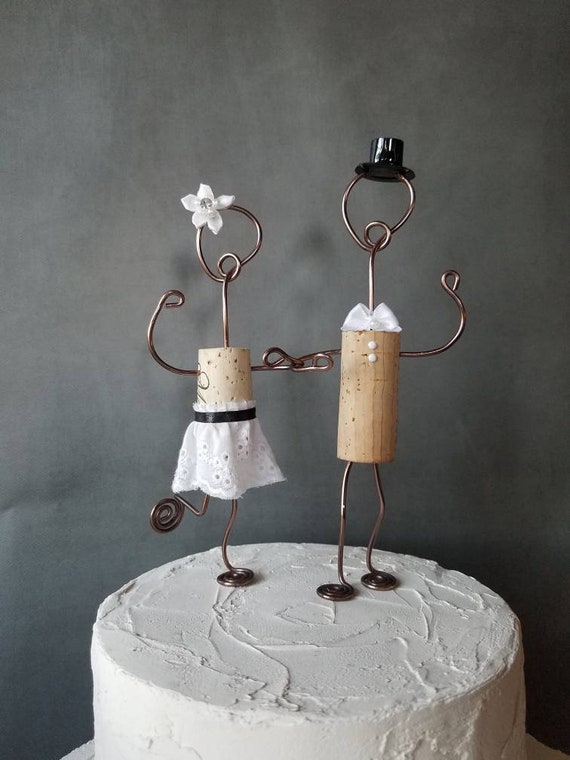 Rustic WINE CORK Wedding Cake Toppers, Wine Inspired, Stunning! Custom Wedding Cake, Handmade Cake Topper, Cork Wedding Decor, Handmade Il_570xn