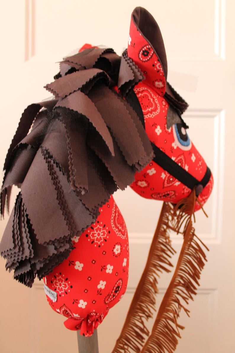 Red Bandana Stick Horse Hobby Horse Boy Cowboy Horse Pony Etsy