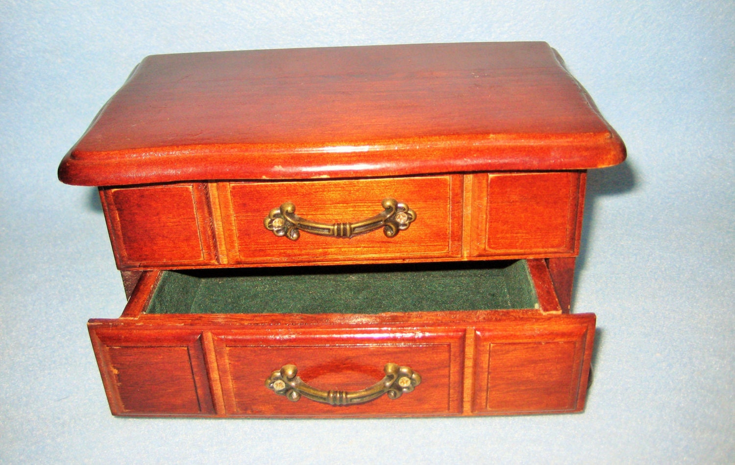 Clearance Cherry Wood Jewelry Box Jewel Box Ring Compartment Etsy