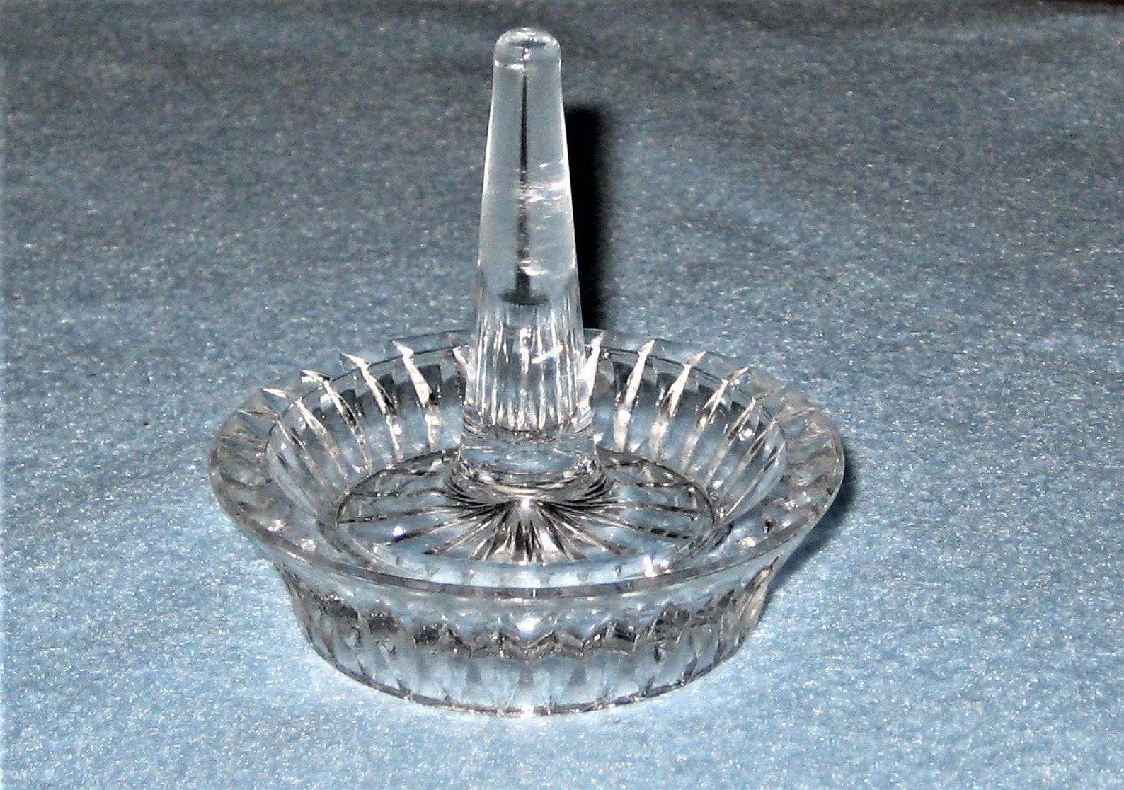 Vintage Clear Round Glass Ring Holder. Etsy
