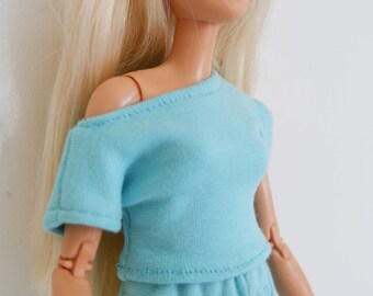 Short Sleeve Aqua Blue Top for 11.5" (29cm) Fashion Doll