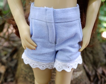 Blue Chambray Shorts for 14.5-15" (38cm) Doll such as Ruby Red Fashion Friends