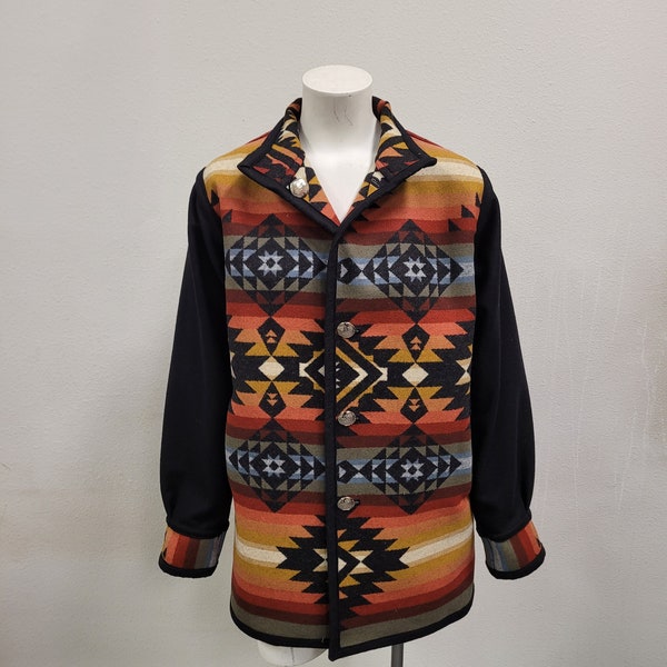 Southwestern Blanket Toggle Coat