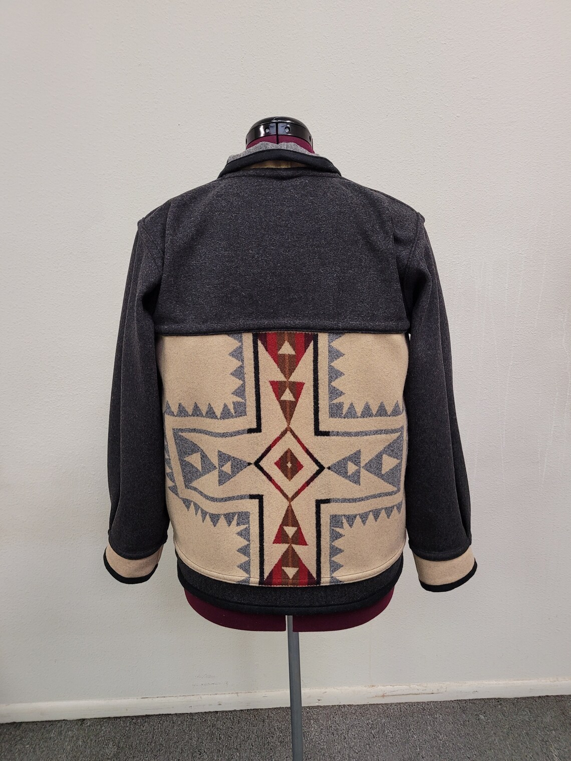 Southwestern Reversible Native American Wool Blanket Coat Etsy