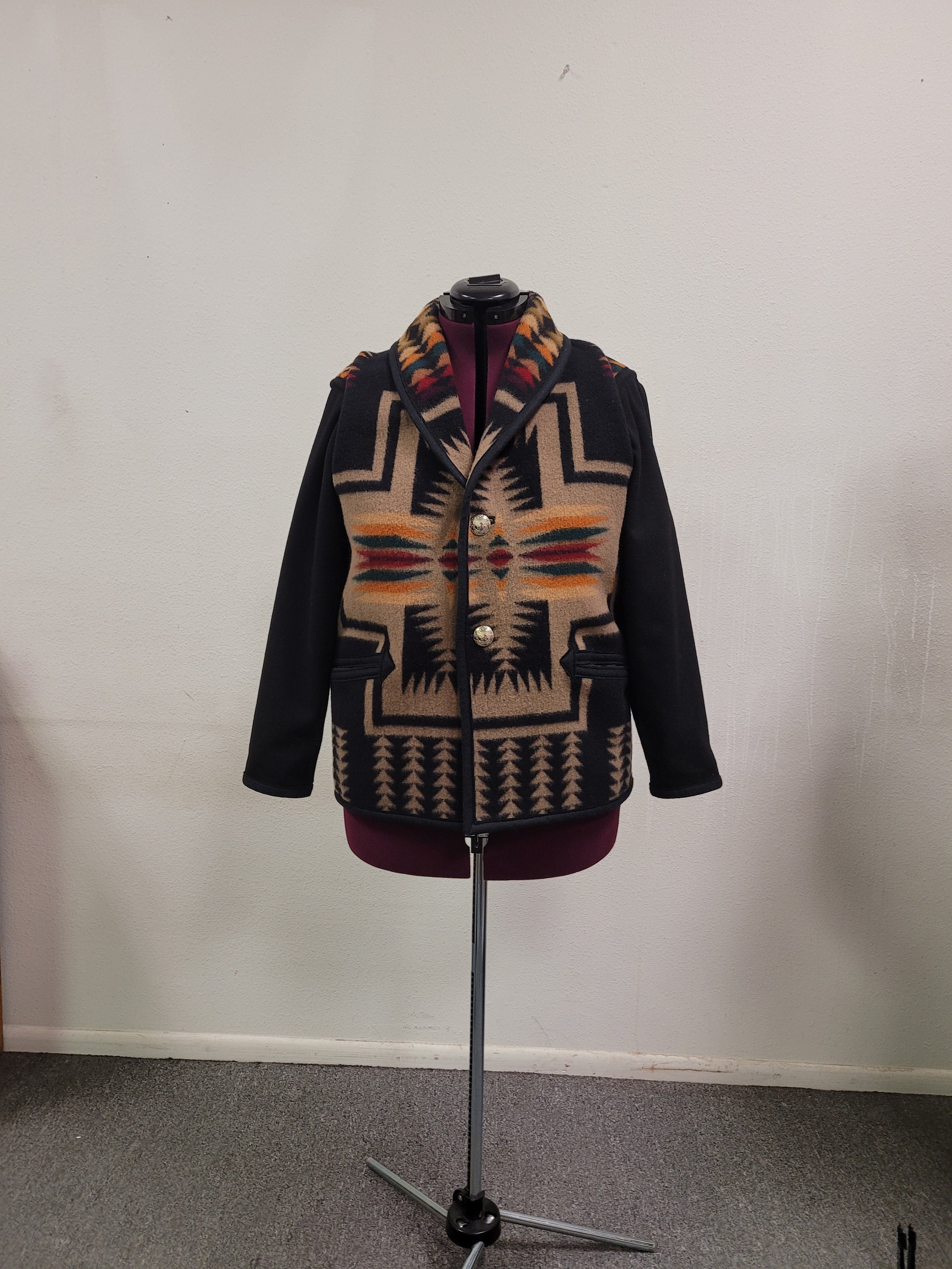 Southwestern Reversible Native American Wool Blanket Coat Etsy