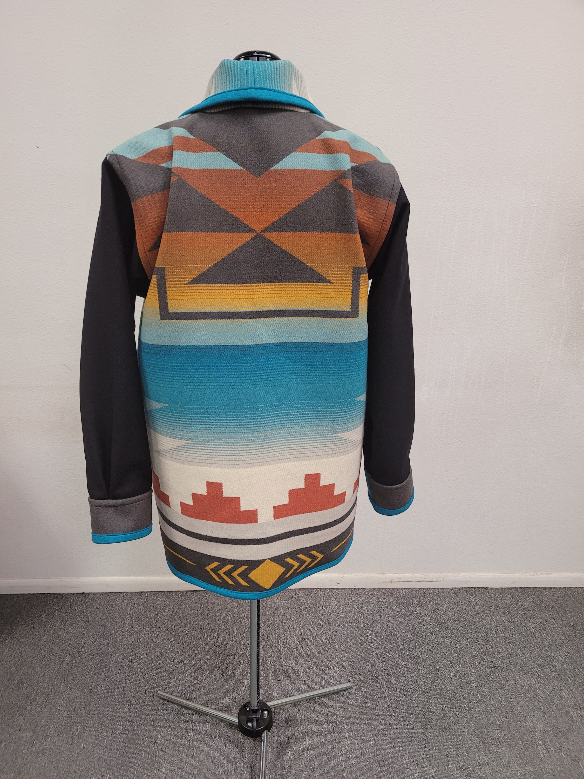 Southwestern Reversible Native American Wool Blanket Coat Etsy