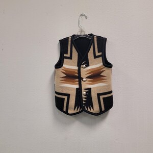 Child's Southwest Native Design Wool Blanket Reversible Vest
