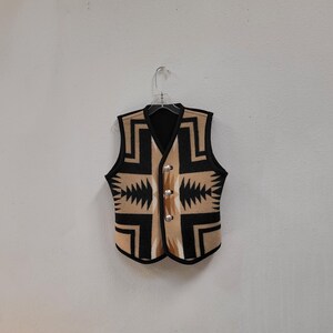 Child's Southwest Native Design Wool Blanket Reversible Vest