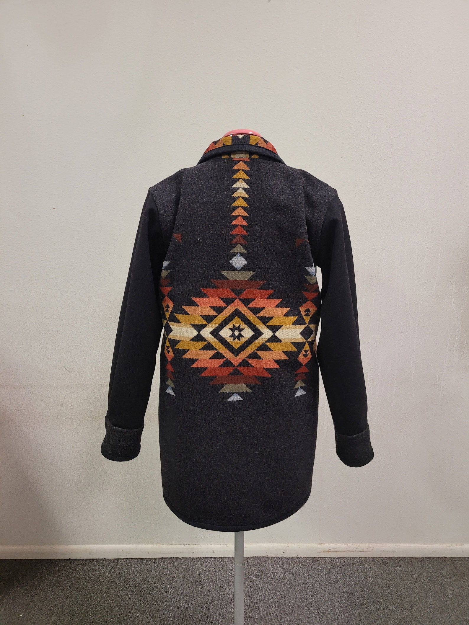 Southwestern Reversible Native American Wool Blanket Coat Etsy