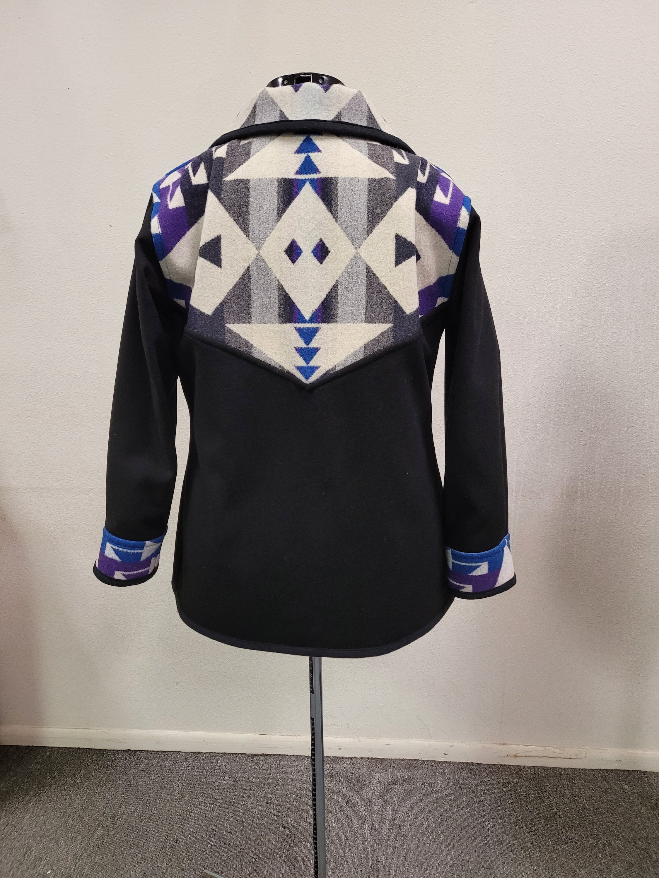 Southwest Wool Native American Reversible Blanket Coat Etsy