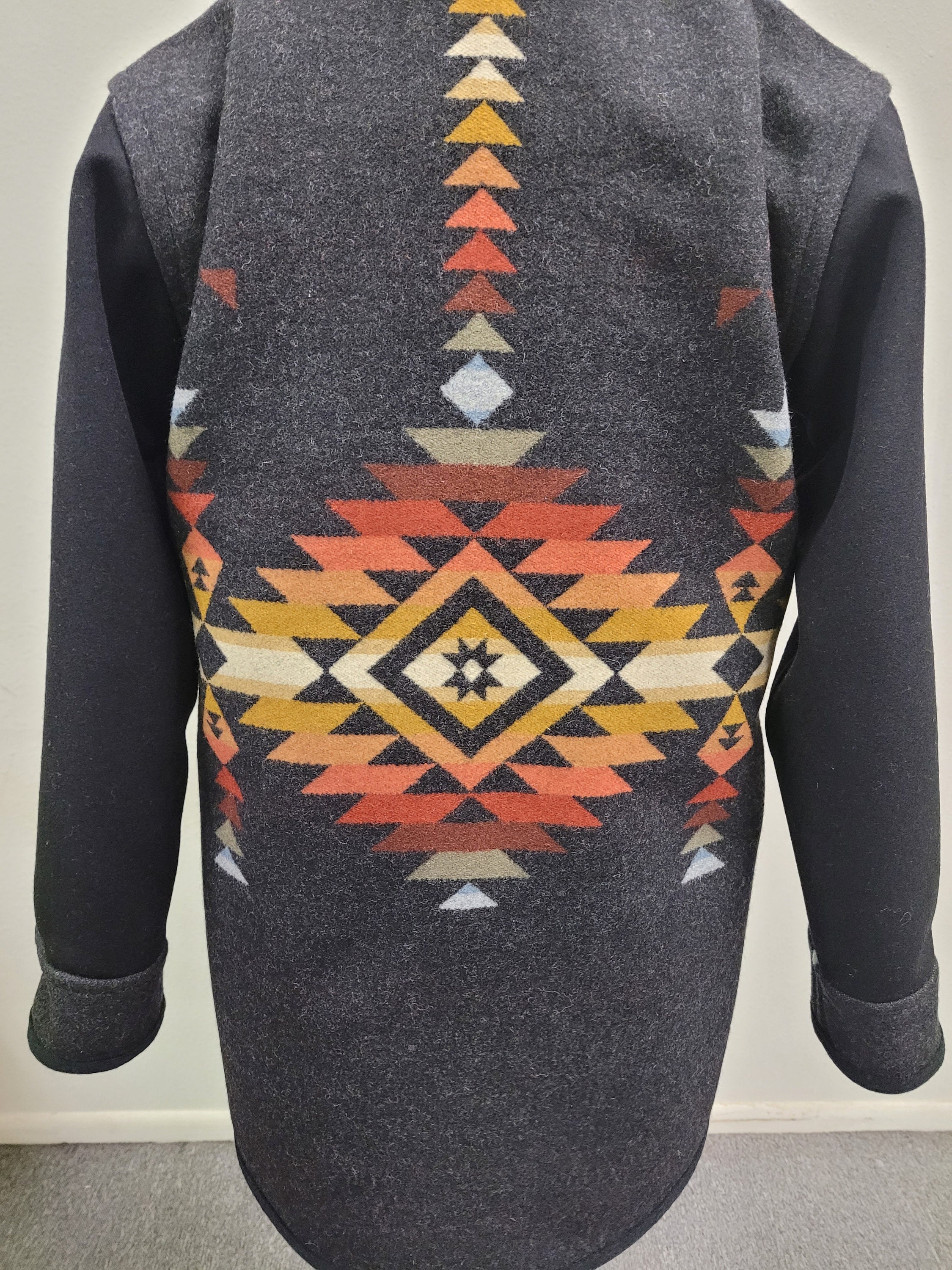 Southwestern Reversible Native American Wool Blanket Coat Etsy