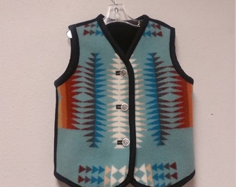 Kleding Unisex kinderkleding Jacks & Jassen Child's Southwest Native Design Wool Blanket Reversible Vest 