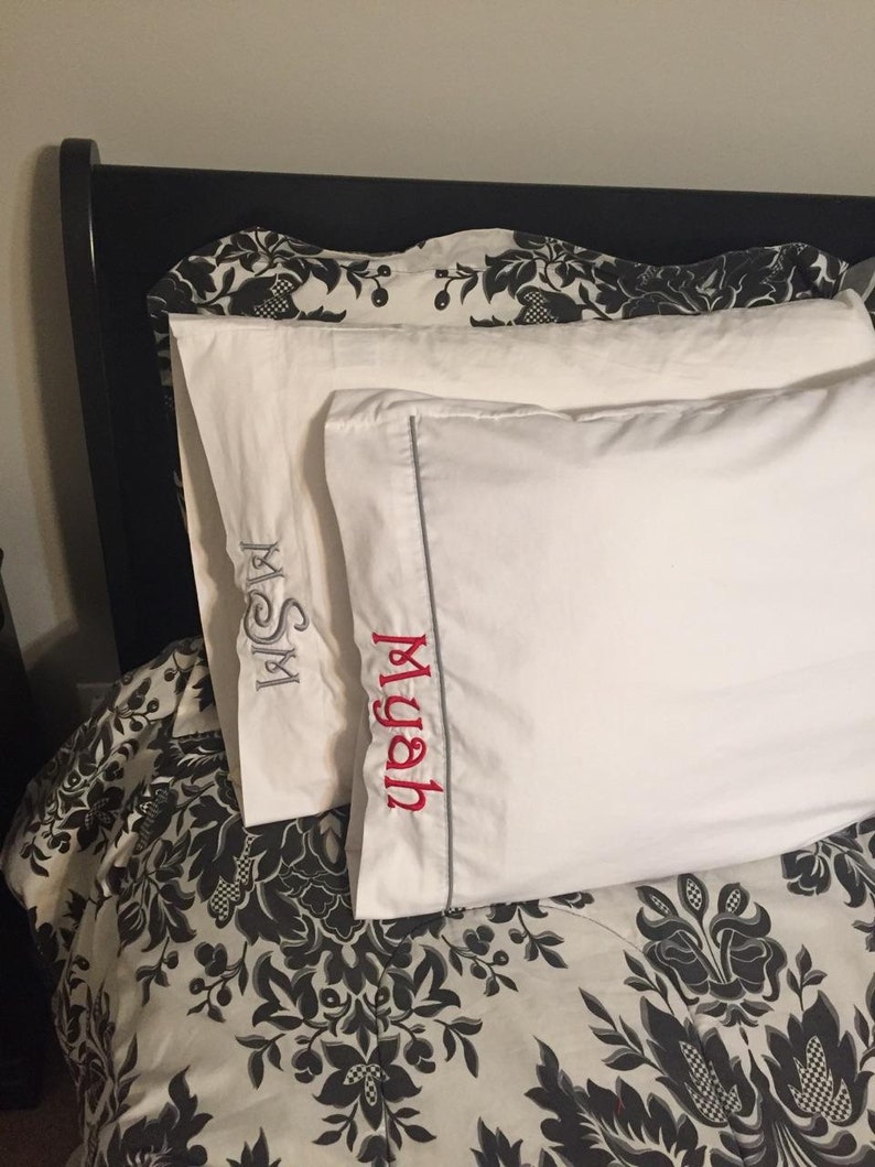 Personalized white standard pillowcases custom pillowcases Etsy