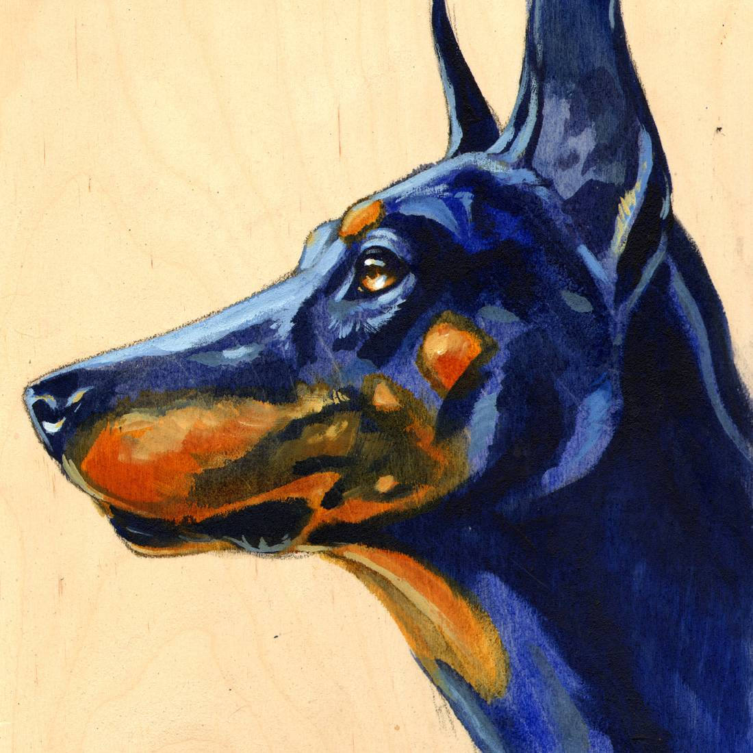 lebendige rasse hund hund dobermann dobermann blau etsy