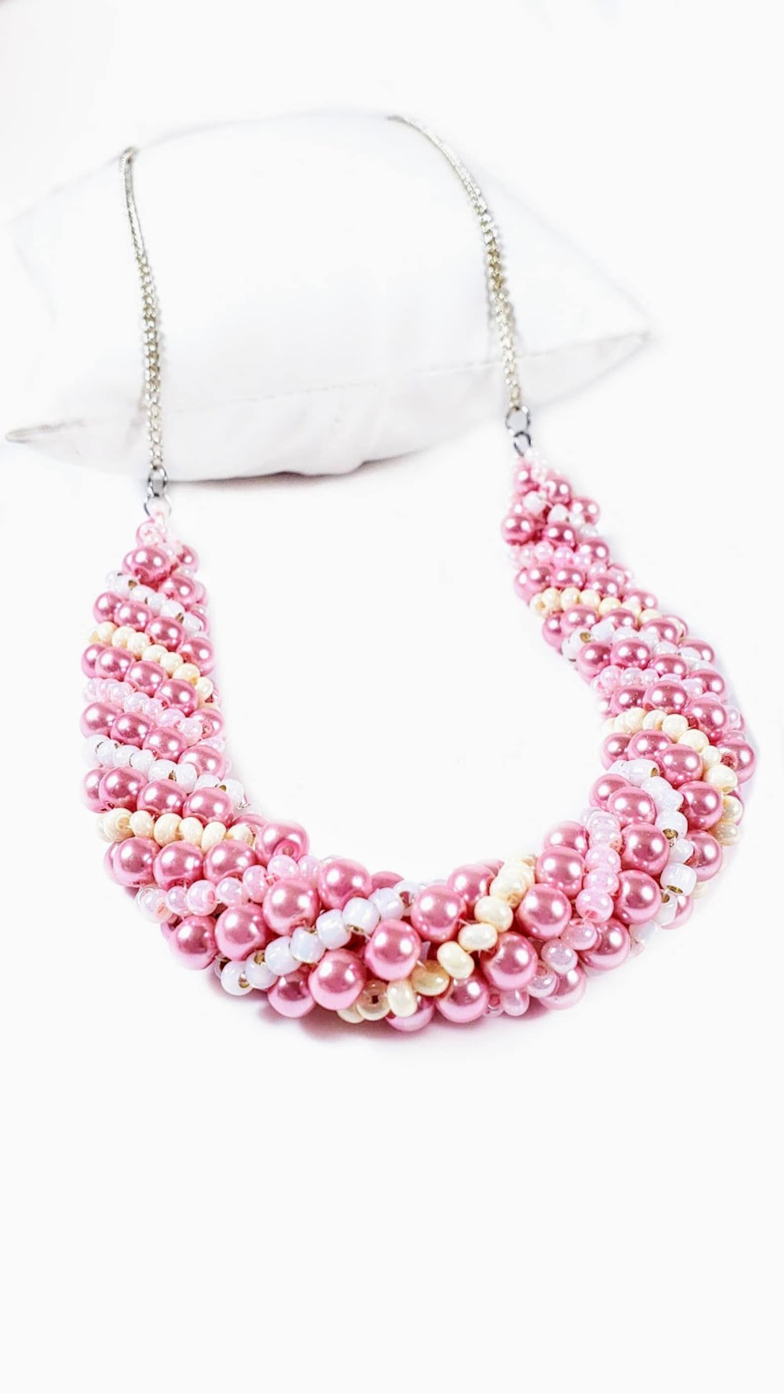 Beaded Rope Necklace Beaded Rope Choker Statement Rope Necklace Beaded