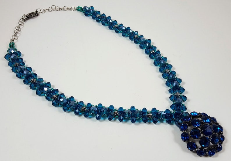 Teal blue jewelry Necklace teal Teal bead necklace Teal pendant necklace Teal blue necklace Blue crystal necklace Teal necklace
