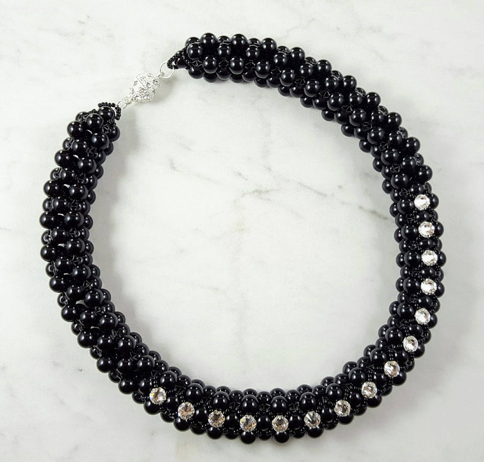 Black Pearl Necklace Black Bridal Necklace Black Statement Etsy