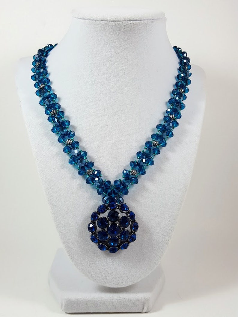 Collier Bleu Turquoise Et Blanc Perles - Pour Robe De Mariée, Soirée, Neuf Avec étiquettes
