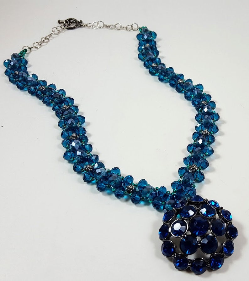Teal blue jewelry Necklace teal Teal bead necklace Teal pendant necklace Teal blue necklace Blue crystal necklace Teal necklace