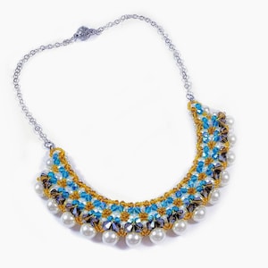Chunky Perle Halskette - Chunky Perlen Halskette - Chunky Statement Halskette - Glas Perle Halskette - Perle Kristall Halskette - Halskette