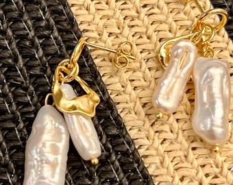 14K Gold Multi Pearl Earrings | Sterling Silver