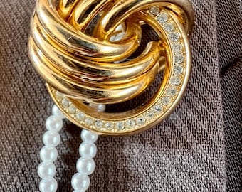 Christian Dior GROSSE Vintage Curled Flower Brooch Signed Grossé