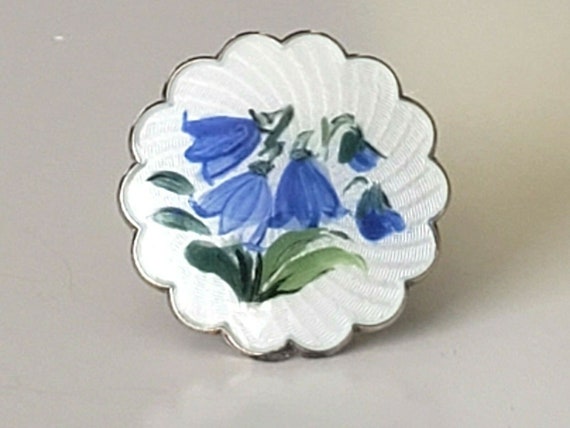 VNTG Arne NORDLIE Norway Gilt 925SS & Enamel Blue