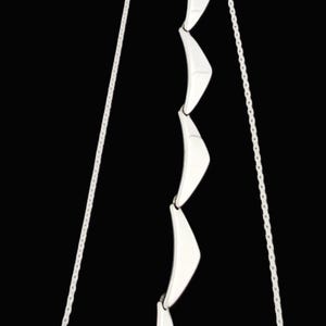 Hans Hansen Denmark Sterling Boomerang Links Bracelet & Custom Necklace 70s