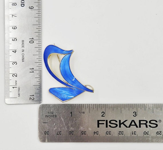 Aksel Holmsen Norway Sterling Blue Guilloche Enam… - image 9