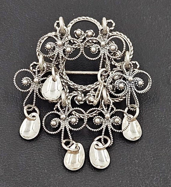 Vintage Sterling Silver Dutch Clogs Pin/brooch 1930s-1940s