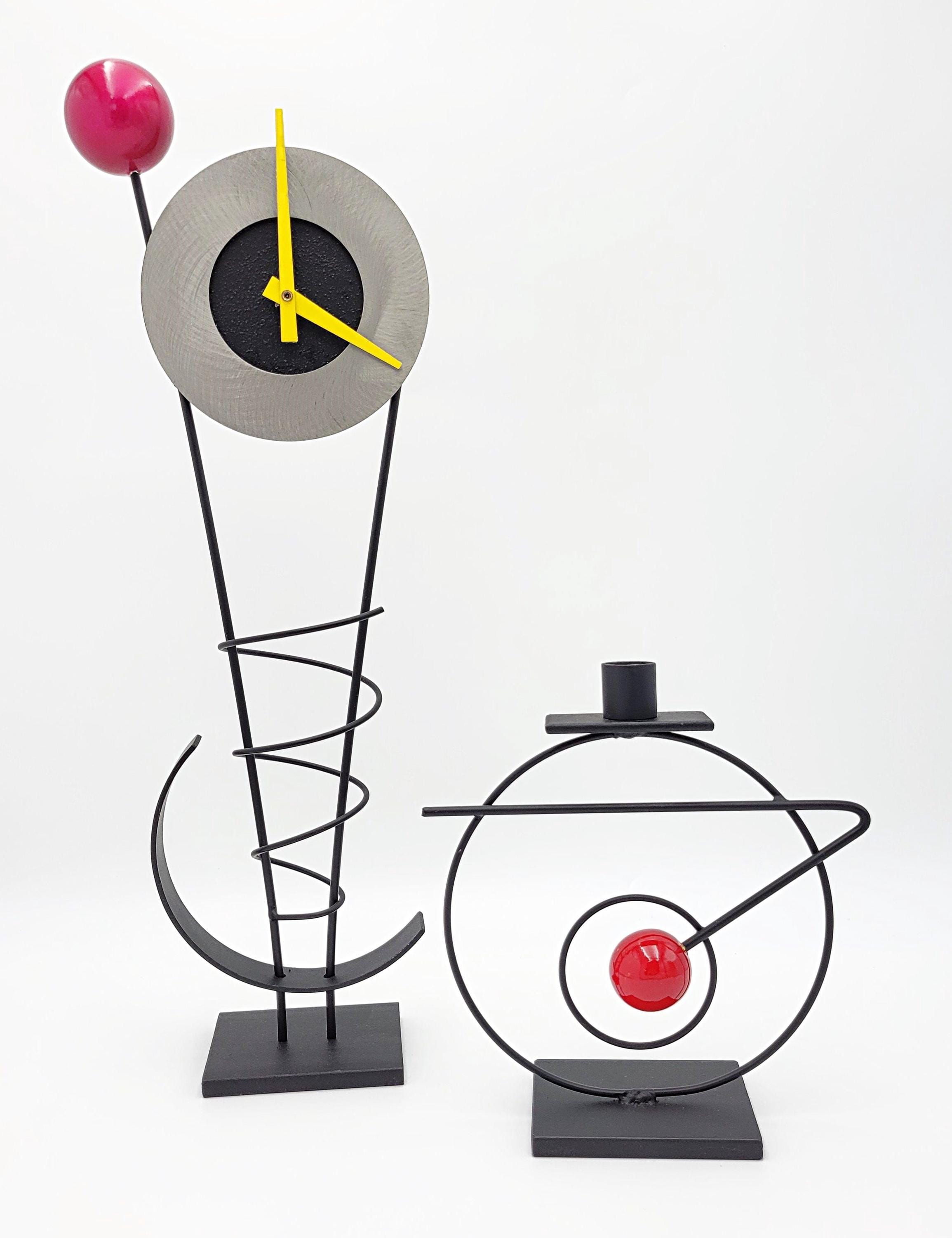 Rick Martin Abstract Modernist Pop Art Memphis Style Clock