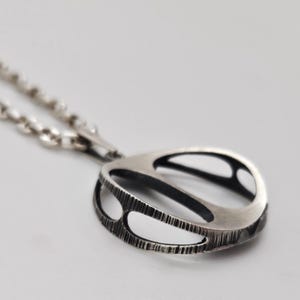 Designers Sten & Laine Finland Modernist Sterling Pendant Necklace Circa 1973