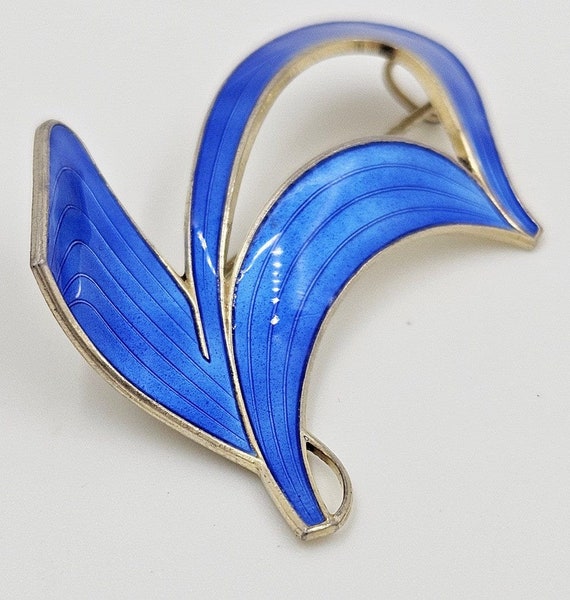 Aksel Holmsen Norway Sterling Blue Guilloche Enam… - image 5