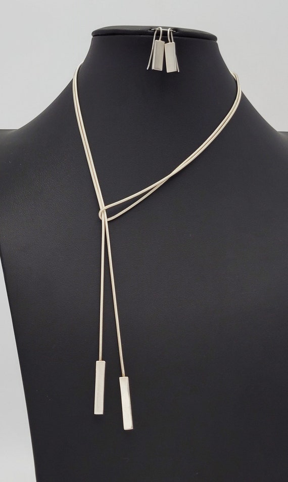 RARE Bill Schiffer Modernist Sterling Lariat Neckl