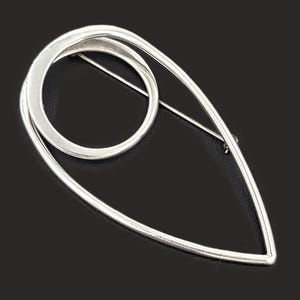 Taxco Artisan Sterling Modernist Geometrical HUGE 3D Statement Brooch 1980s