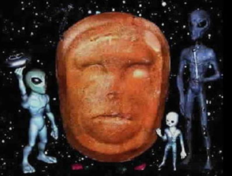 Face on Mars handcrafted Legacy stones rock wall art image 7