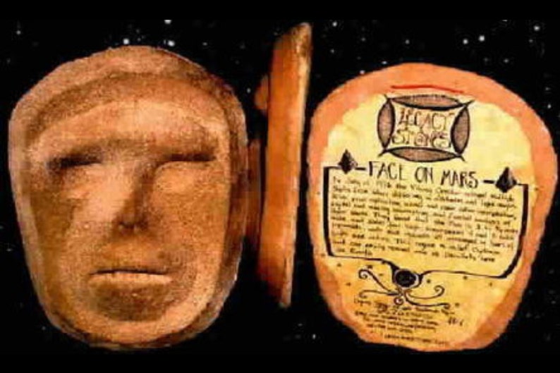 Face on Mars handcrafted Legacy stones rock wall art image 2