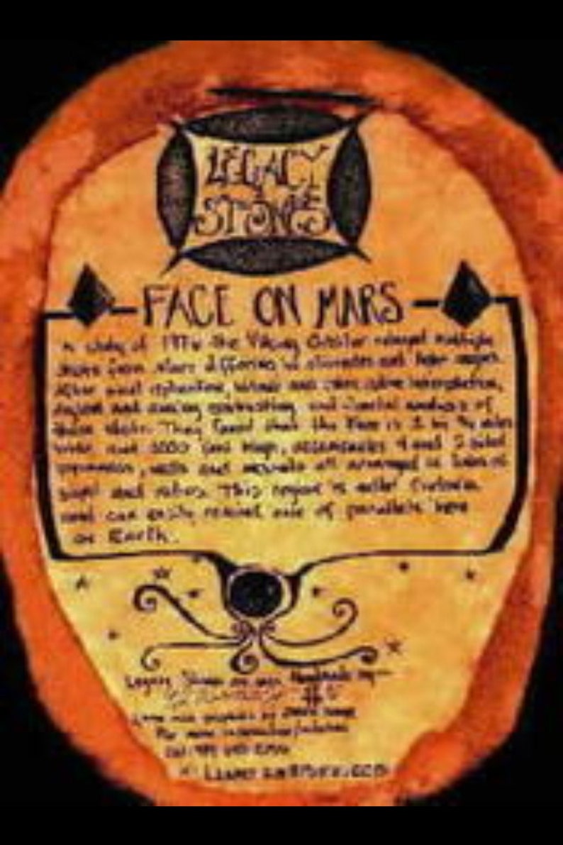 Face on Mars handcrafted Legacy stones rock wall art image 3