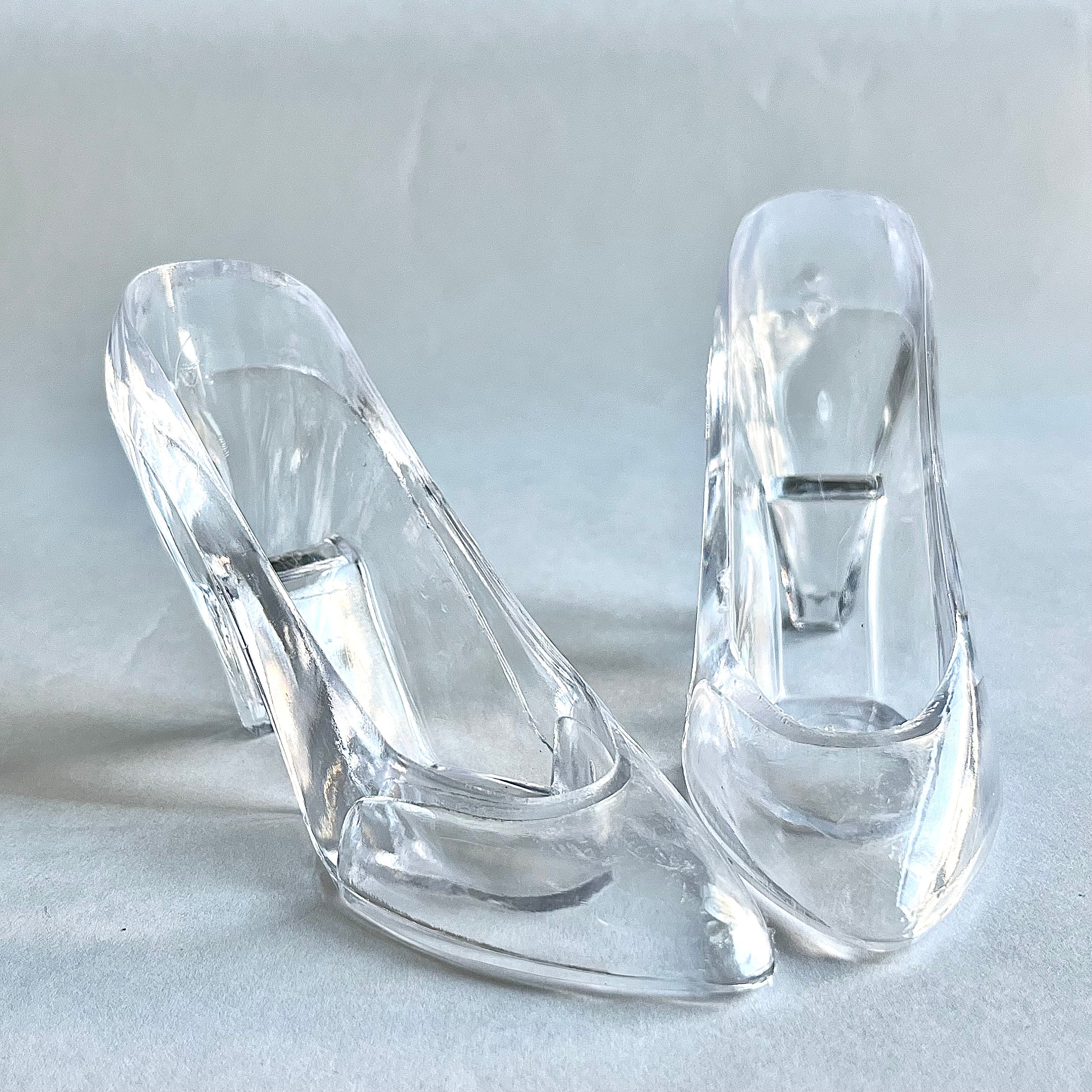 Clear Plastic Glass Slippers Cinderella Disney Wedding Theme Costume Shoes  Heels